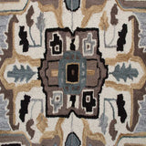5’ Gray and Beige Medallion Area Rug - Homeroots - Flyclothing LLC