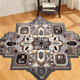 7' Gray and Beige Medallion Area Rug - Homeroots - Flyclothing LLC