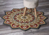 4' Round Red Decorative Petaled Edge Area Rug - Homeroots - Flyclothing LLC