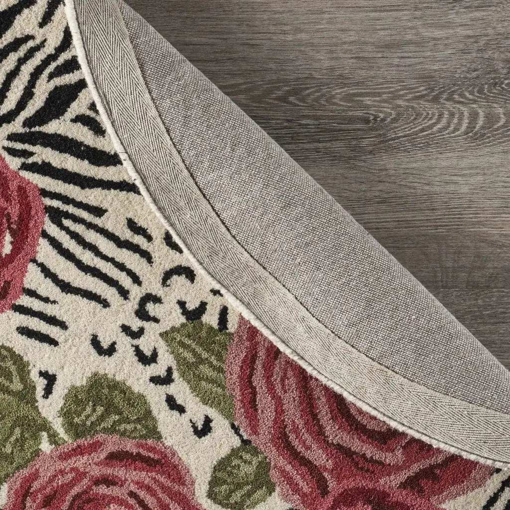 4' Round Red Rose Bed Area Rug - Homeroots - Flyclothing LLC