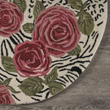 4' Round Red Rose Bed Area Rug - Homeroots - Flyclothing LLC