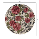 4' Round Red Rose Bed Area Rug - Homeroots - Flyclothing LLC