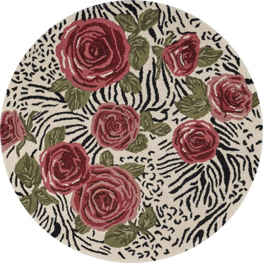 6' Rose Round Wool Hand Tufted Area Rug - Homeroots - Flyclothing LLC