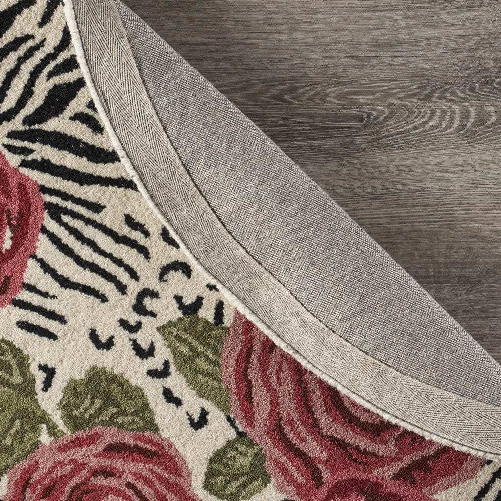 6' Rose Round Wool Hand Tufted Area Rug - Homeroots - Flyclothing LLC