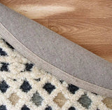 4' Round Blue and Cream Decorative Area Rug - Homeroots - Flyclothing LLC