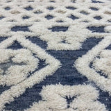 6' Blue And Ivory Round Wool Hand Tufted Area Rug - Homeroots - Flyclothing LLC