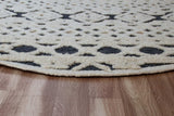 6' Blue And Ivory Round Wool Hand Tufted Area Rug - Homeroots - Flyclothing LLC
