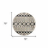 6' Blue And Ivory Round Wool Hand Tufted Area Rug - Homeroots - Flyclothing LLC