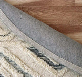 4' Round Cream Modern Geometric Area Rug - Homeroots - Flyclothing LLC