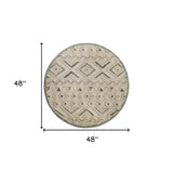 4' Round Cream Modern Geometric Area Rug - Homeroots - Flyclothing LLC