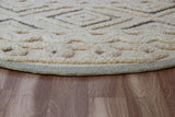 6' Round Cream Modern Geometric Area Rug - Homeroots - Flyclothing LLC