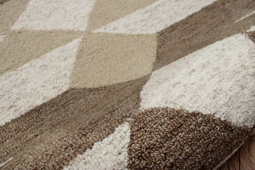 4' Round Brown Bohemian Geometric Area Rug - Homeroots - Flyclothing LLC