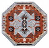 4' Round Terracotta Tribal Area Rug - Homeroots - Flyclothing LLC
