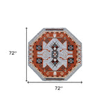 6' Round Terracotta Tribal Area Rug - Homeroots - Flyclothing LLC