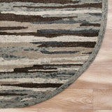 6' Gray And Brown Round Wool Hand Tufted Area Rug - Homeroots - Flyclothing LLC