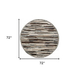 6' Gray And Brown Round Wool Hand Tufted Area Rug - Homeroots - Flyclothing LLC