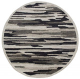 4' Round Black and Gray Camouflage Area Rug - Homeroots - Flyclothing LLC