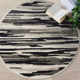 4' Round Black and Gray Camouflage Area Rug - Homeroots - Flyclothing LLC