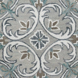 6' Round Gray and White Filigree Area Rug - Homeroots - Flyclothing LLC