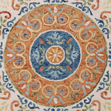 6' Round Orange Traditional Medallion Area Rug - Homeroots - Flyclothing LLC