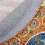 6' Round Orange Traditional Medallion Area Rug - Homeroots - Flyclothing LLC