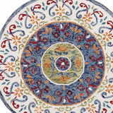 4' Round Blue and White Ornate Medallion Area Rug - Homeroots - Flyclothing LLC