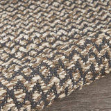 6' Natural and Gray Chevron Hand Woven Jute Runner Rug - Homeroots - Flyclothing LLC