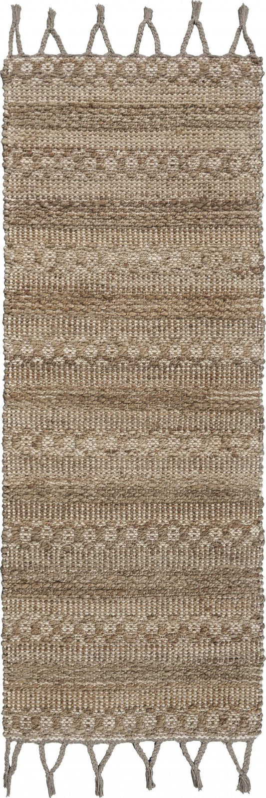 3' x 4' Tan Bohemian Tasseled Area Rug - Homeroots - Flyclothing LLC