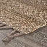 3' x 4' Tan Bohemian Tasseled Area Rug - Homeroots - Flyclothing LLC