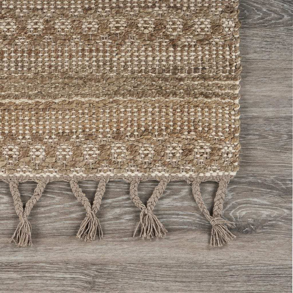 3' x 4' Tan Bohemian Tasseled Area Rug - Homeroots - Flyclothing LLC