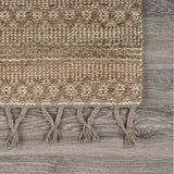 3' x 4' Tan Bohemian Tasseled Area Rug - Homeroots - Flyclothing LLC