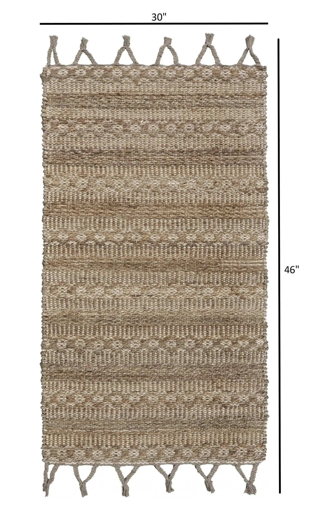 3' x 4' Tan Bohemian Tasseled Area Rug - Homeroots - Flyclothing LLC