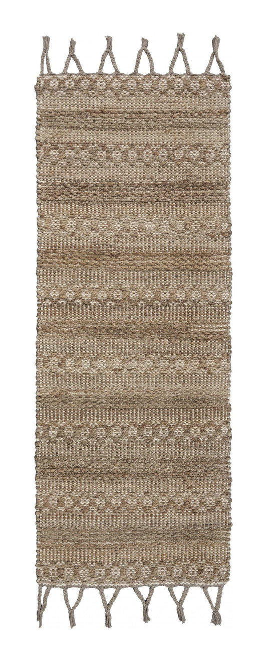 3' x 4' Tan Bohemian Tasseled Area Rug - Homeroots - Flyclothing LLC