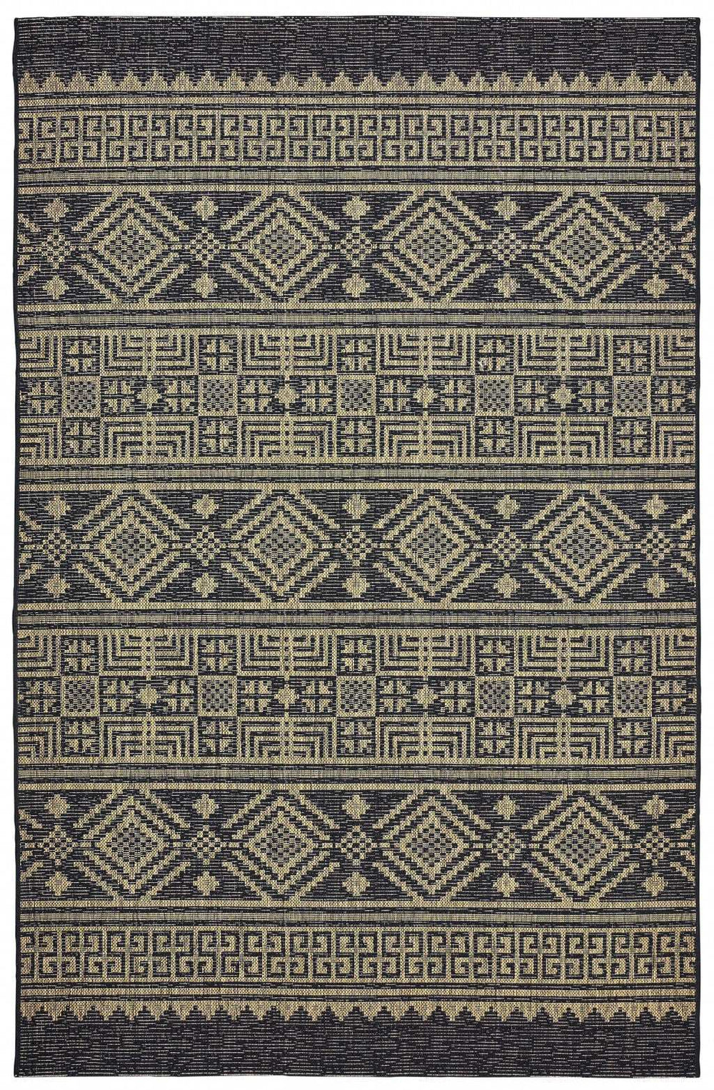 5' X 8' Brown And Black Indoor Outdoor Area Rug - Homeroots - Flyclothing LLC