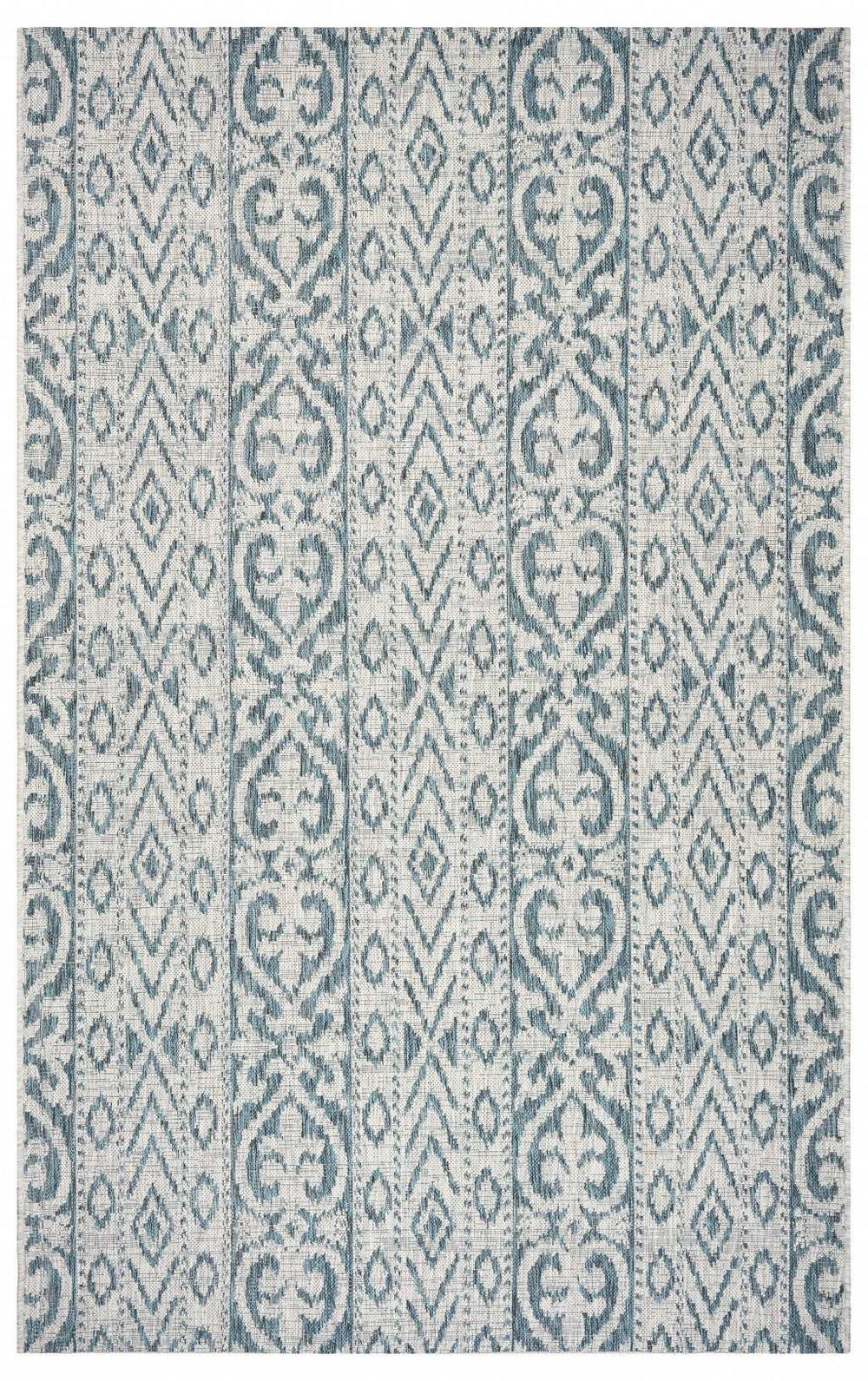 5' X 8' Blue And White Indoor Outdoor Area Rug - Homeroots - Flyclothing LLC