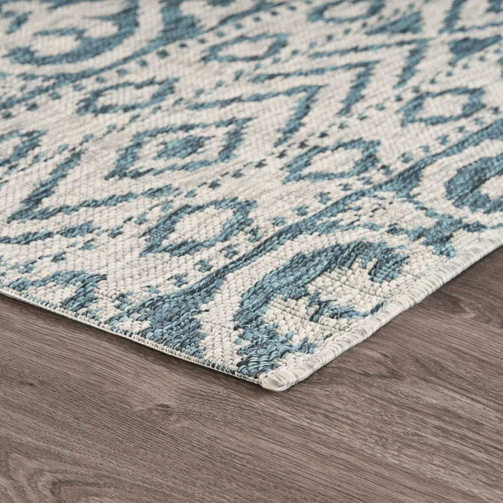 5' X 8' Blue And White Indoor Outdoor Area Rug - Homeroots - Flyclothing LLC