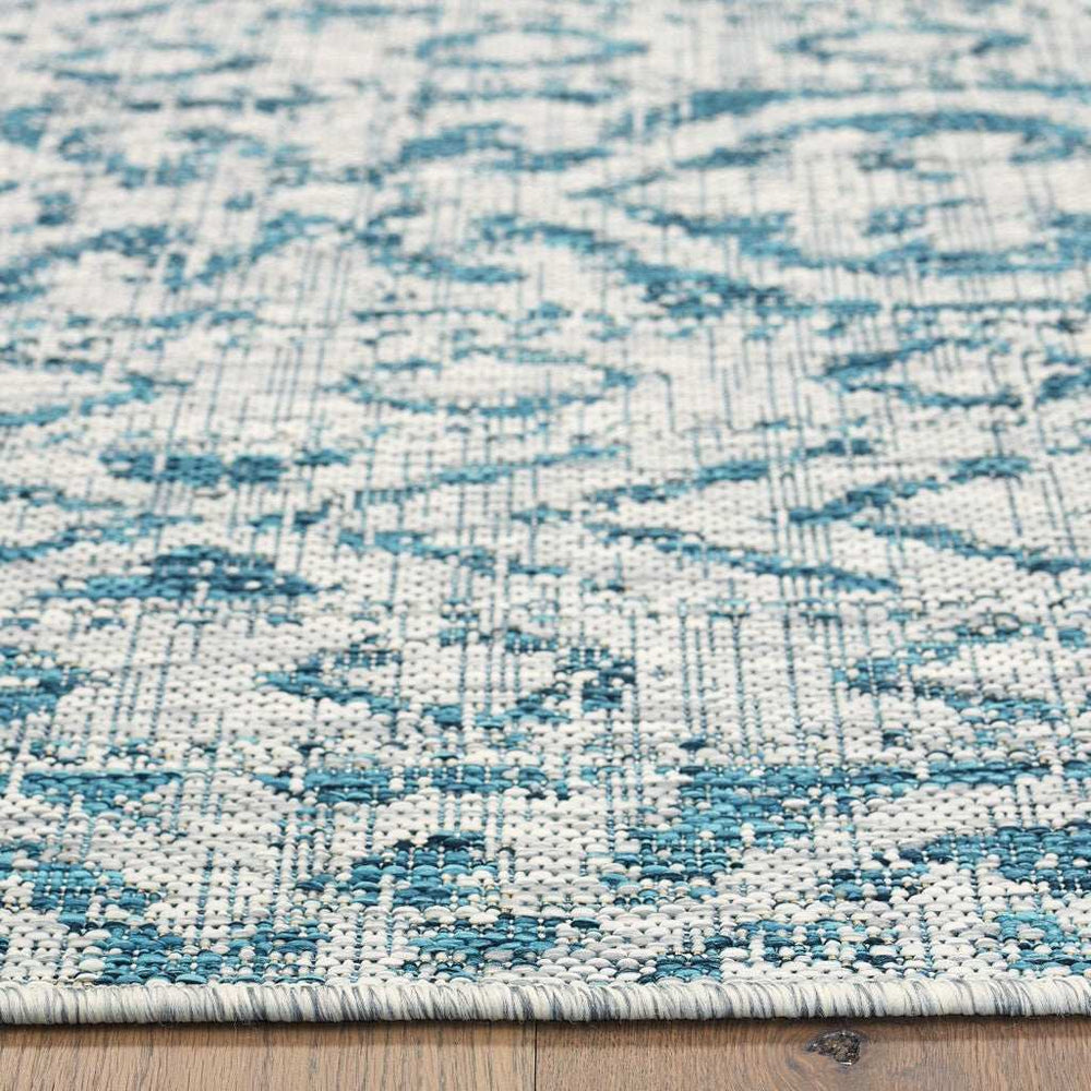 5' X 8' Blue And White Indoor Outdoor Area Rug - Homeroots - Flyclothing LLC