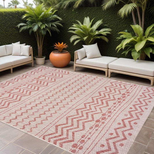 8' X 10' Beige Indoor Outdoor Area Rug - Homeroots - Flyclothing LLC