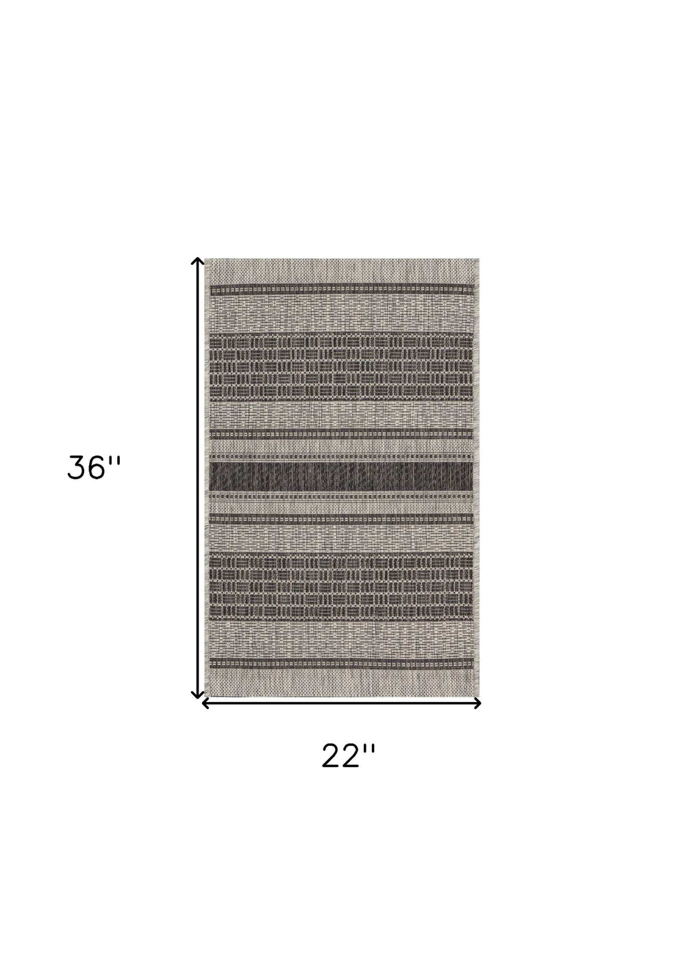 2' X 3' Gray And Black Indoor Outdoor Area Rug - Homeroots - Flyclothing LLC