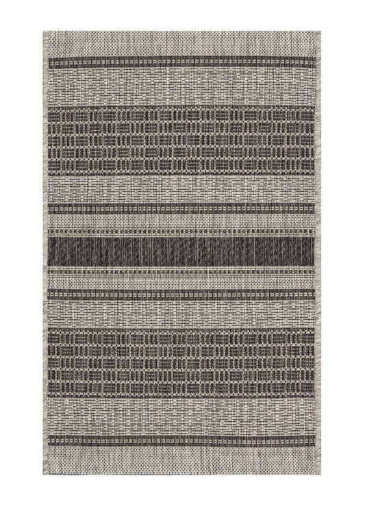 2' X 3' Gray And Black Indoor Outdoor Area Rug - Homeroots - Flyclothing LLC