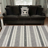 5' X 8' Gray And Black Indoor Outdoor Area Rug - Homeroots - Flyclothing LLC
