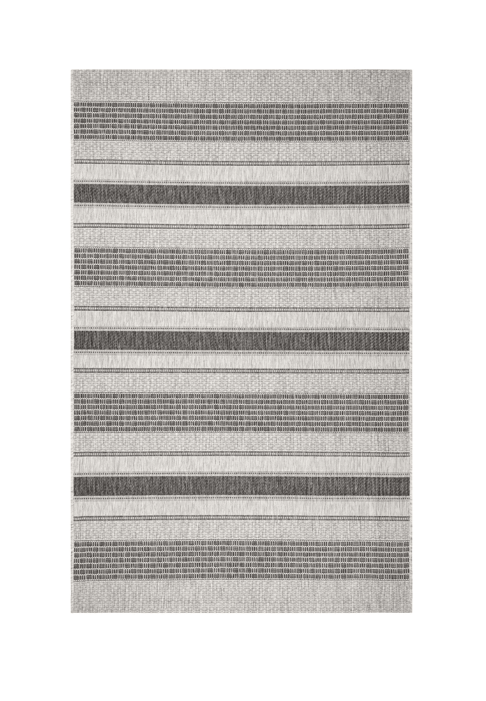 8' X 10' Gray And Black Indoor Outdoor Area Rug - Homeroots - Flyclothing LLC