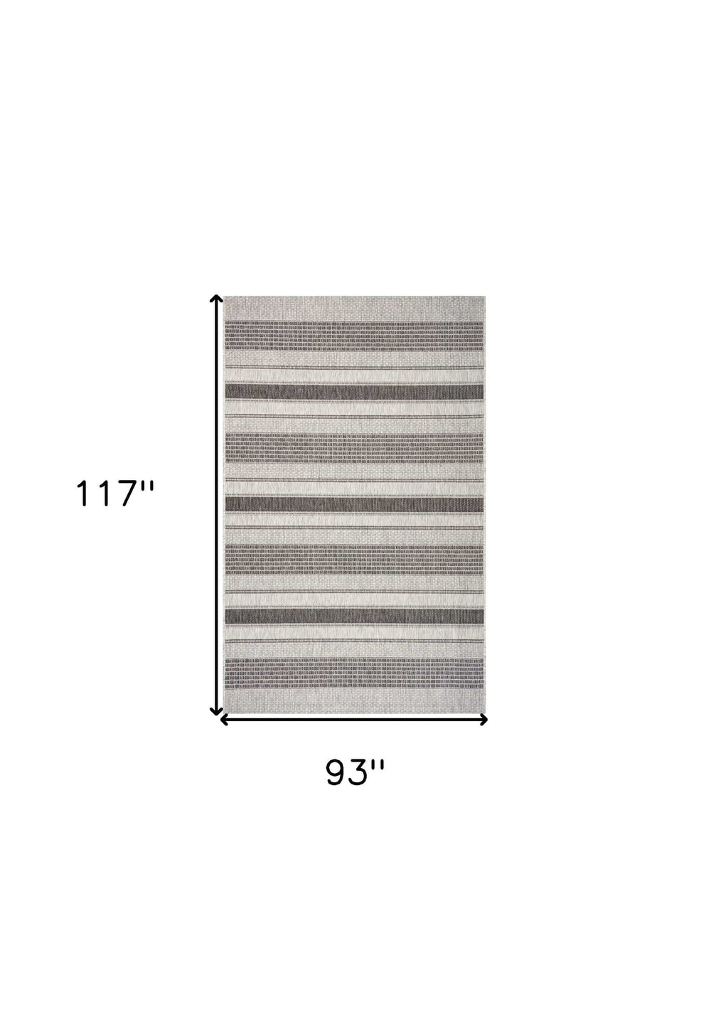 8' X 10' Gray And Black Indoor Outdoor Area Rug - Homeroots - Flyclothing LLC