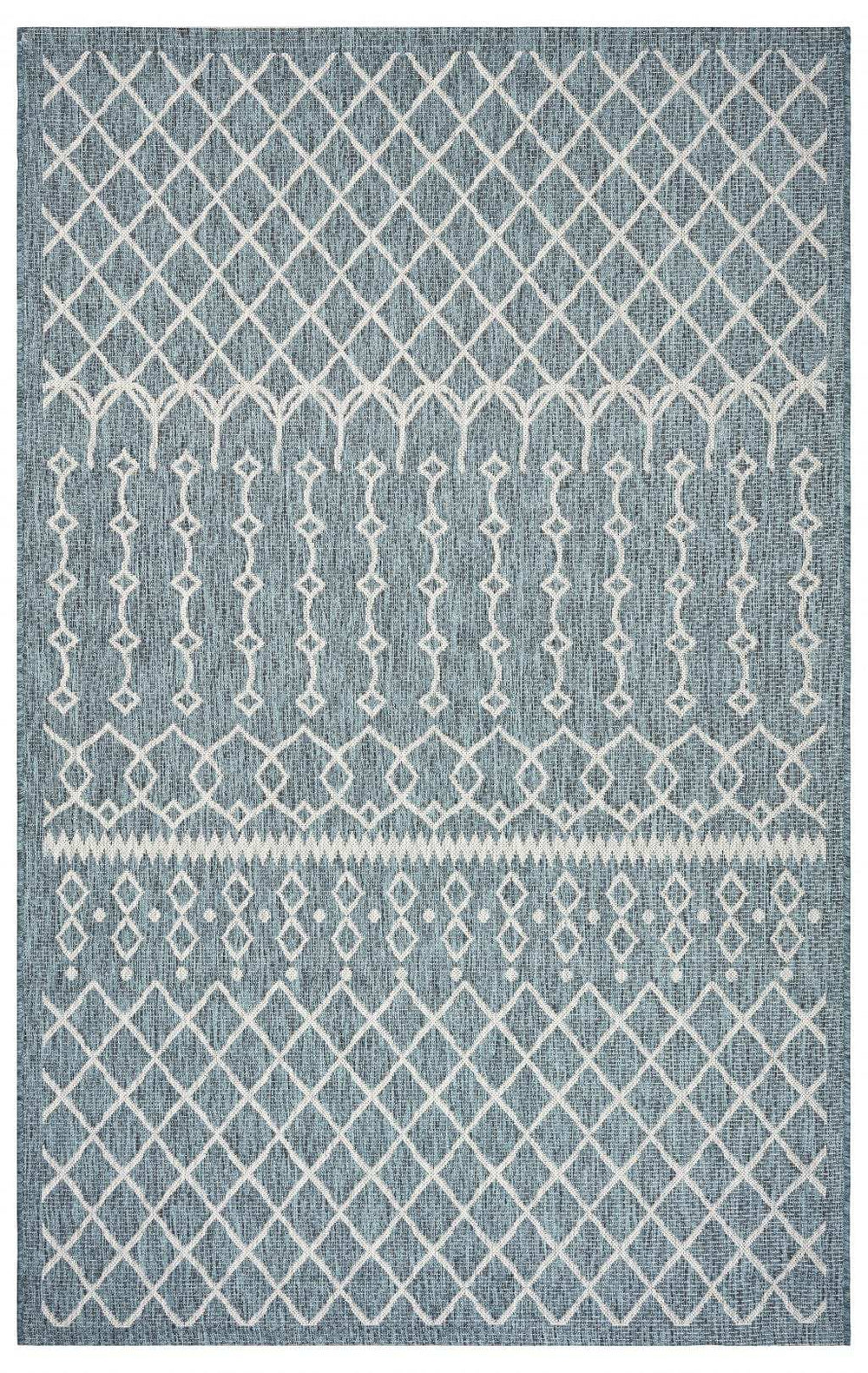 3' X 5' Blue And Gray Indoor Outdoor Area Rug - Homeroots - Flyclothing LLC