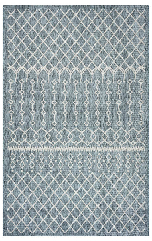 3' X 5' Blue And Gray Indoor Outdoor Area Rug - Homeroots - Flyclothing LLC