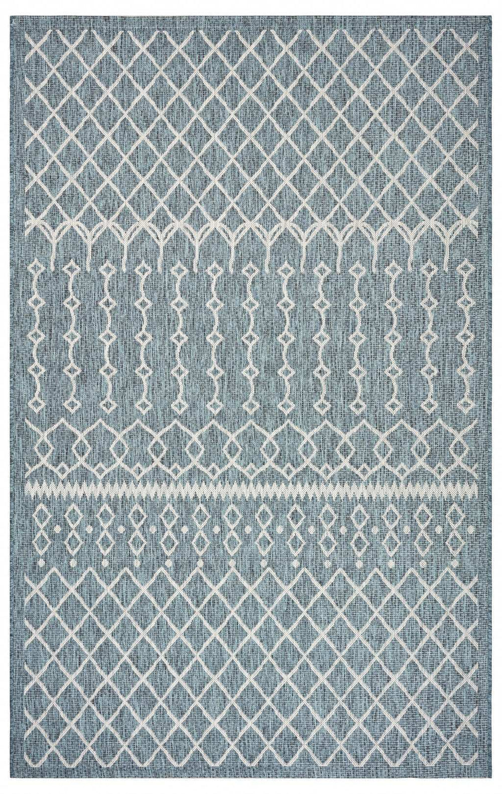 5' X 8' Blue And Gray Indoor Outdoor Area Rug - Homeroots - Flyclothing LLC