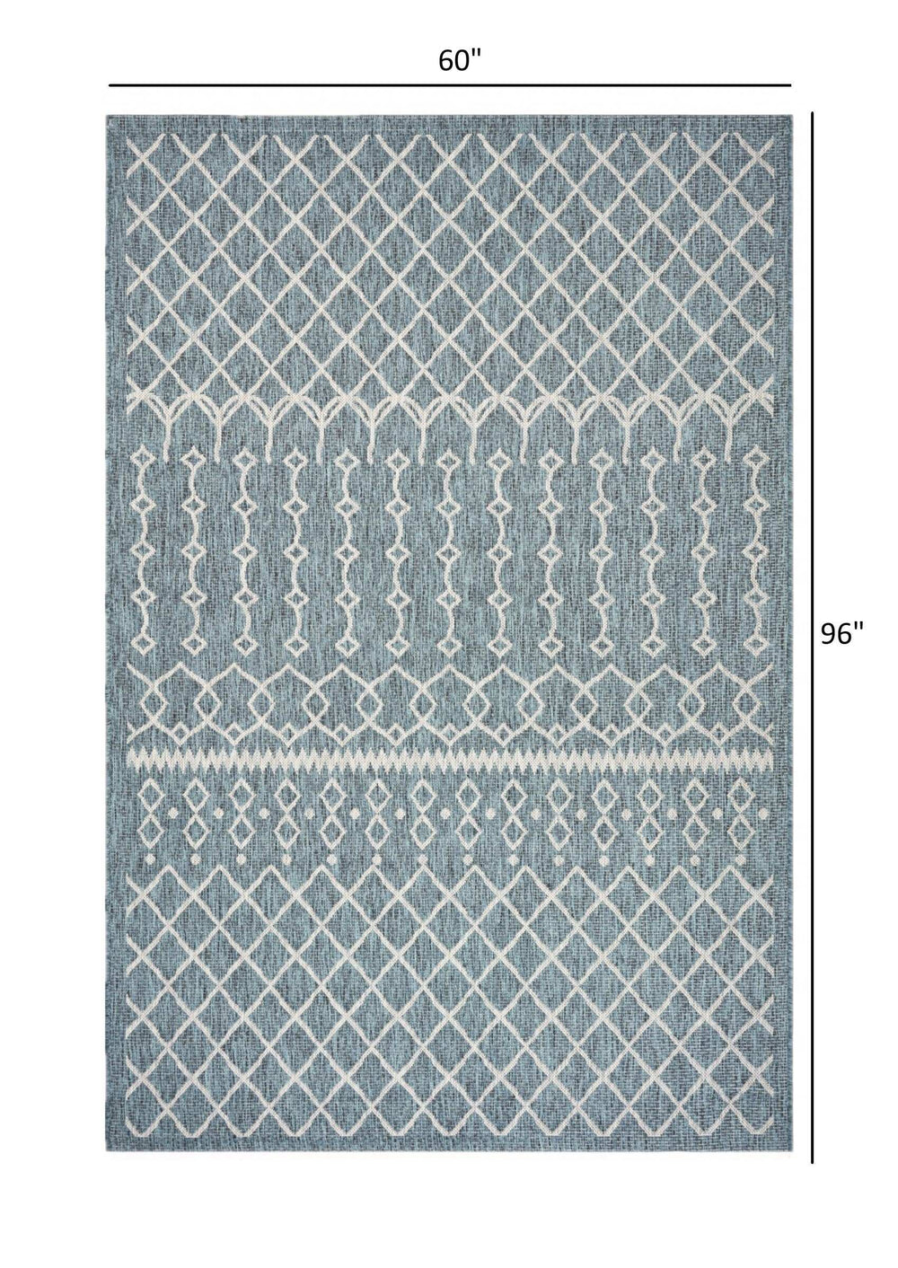 5' X 8' Blue And Gray Indoor Outdoor Area Rug - Homeroots - Flyclothing LLC
