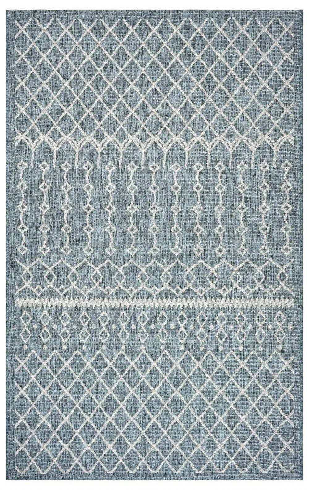 8' X 10' Blue And Gray Indoor Outdoor Area Rug - Homeroots - Flyclothing LLC