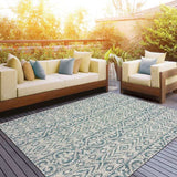 8' X 10' Blue And Gray Indoor Outdoor Area Rug - Homeroots - Flyclothing LLC