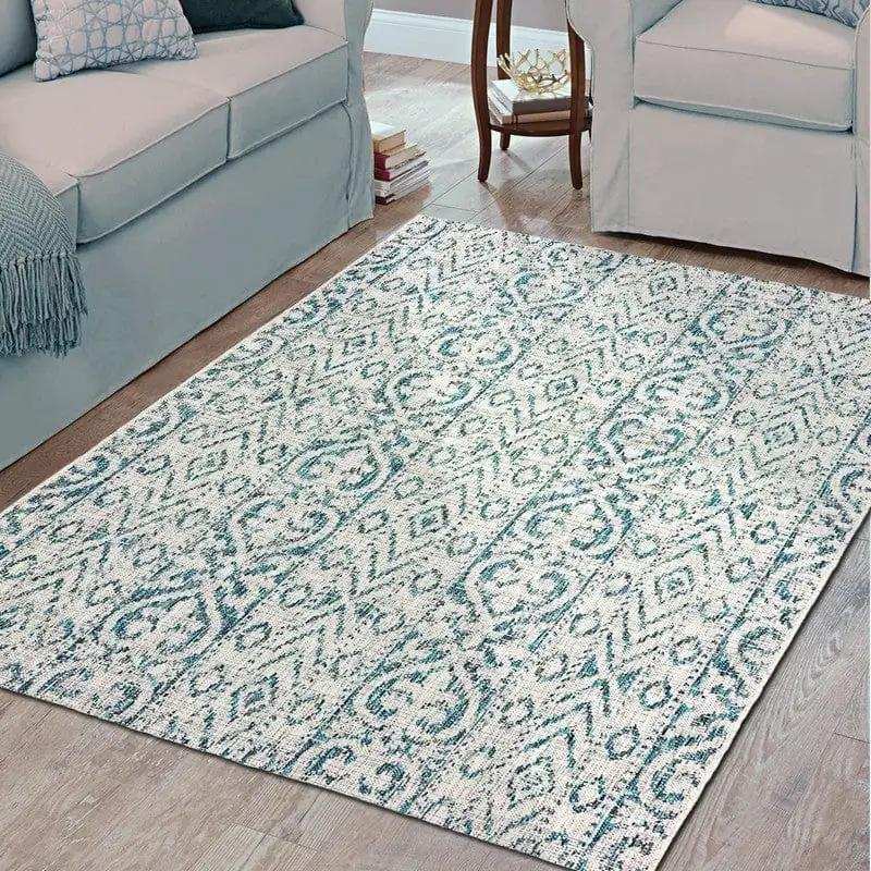 8' X 10' Blue And Gray Indoor Outdoor Area Rug - Homeroots - Flyclothing LLC